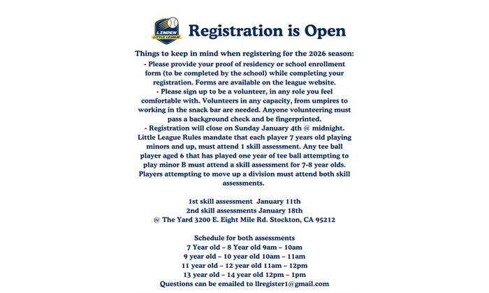 Registration Info